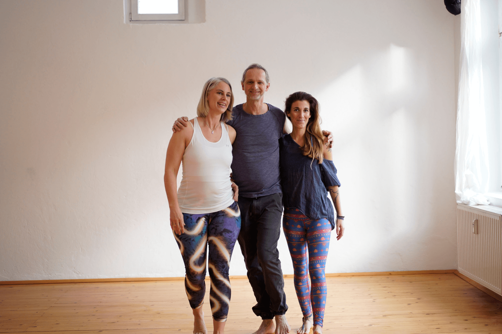 Nicole Barlau Marc Wenke Sabine Steenartz Ausbildungsteam RYS 200h Yogalehrer Ausbildung 2021 bei Rundum Yoga in Duesseldorf