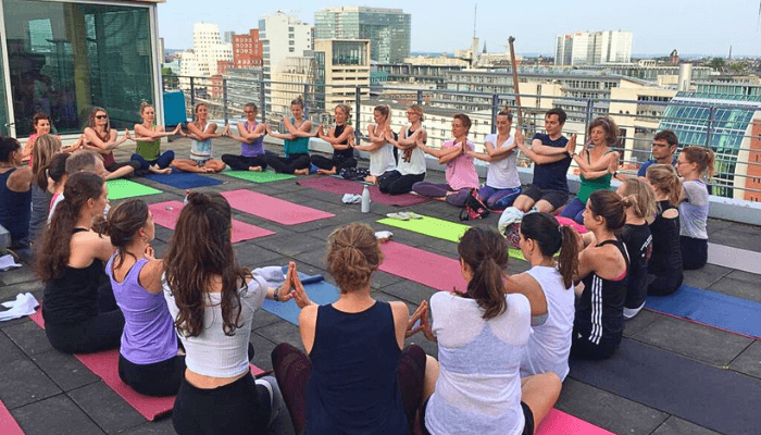 Rooftop Yoga Moment